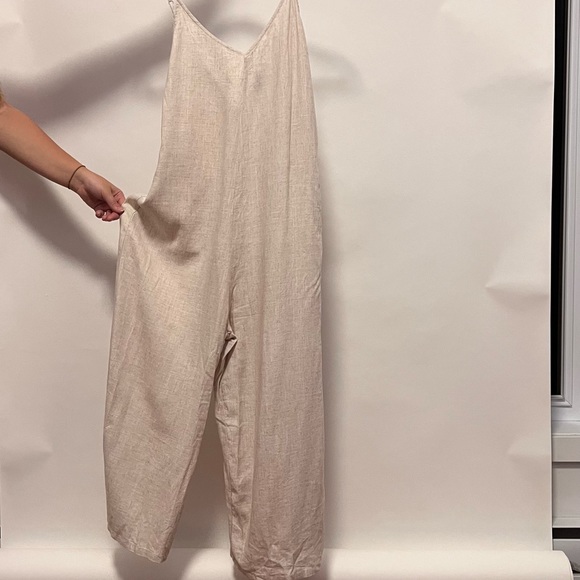 Linen long pant jumpsuit - Picture 3 of 6